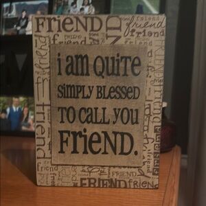 Friendship Quote Plaque - Brown and Black